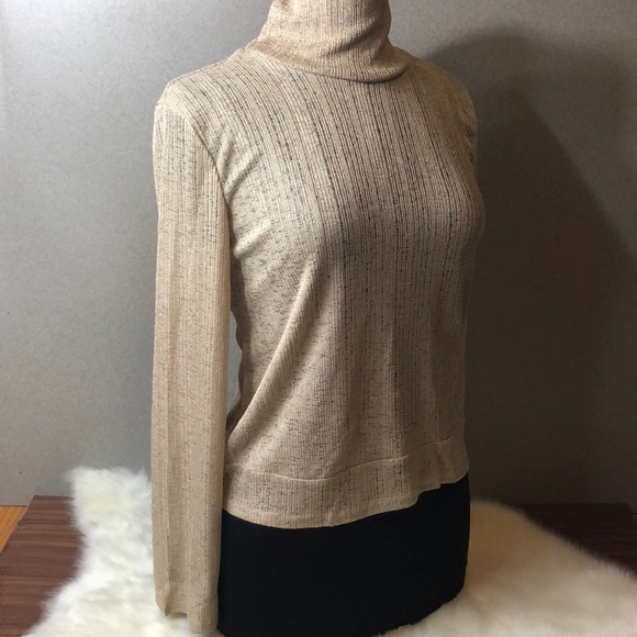 Semi Sheer Tan Bell Long Sleeve Tie Back Sweater - Picture 3 of 6